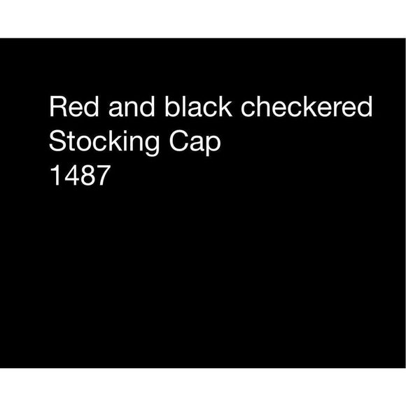 Red and black checkered stocking cap - Picture 4 of 4